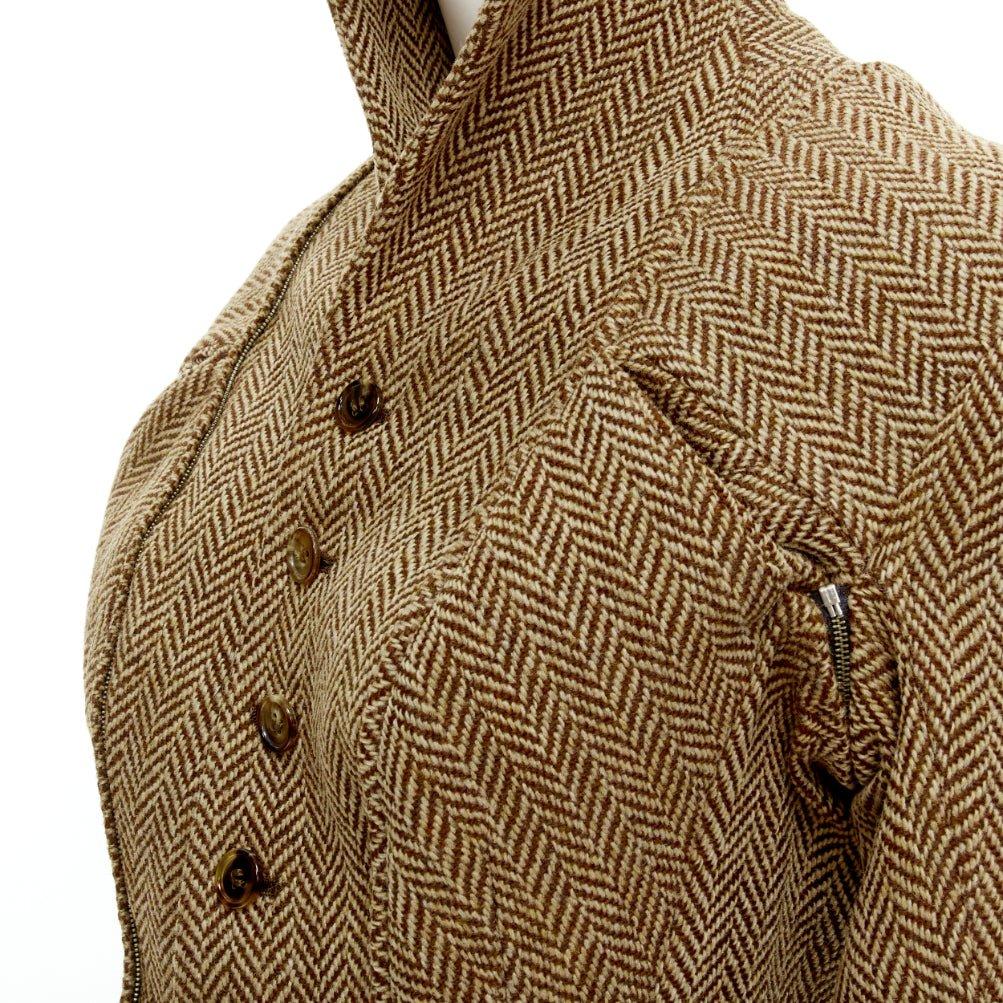 rare JUNYA WATANABE 1999 Runway Vintage tweed transformable jacket skirt set S 4