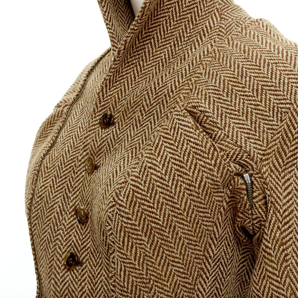 rare JUNYA WATANABE 1999 Runway Vintage tweed transformable jacket skirt set S 4