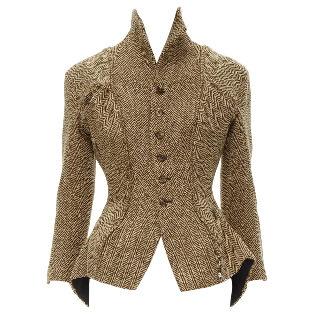 rare JUNYA WATANABE 1999 Runway Vintage tweed transformable jacket skirt set S