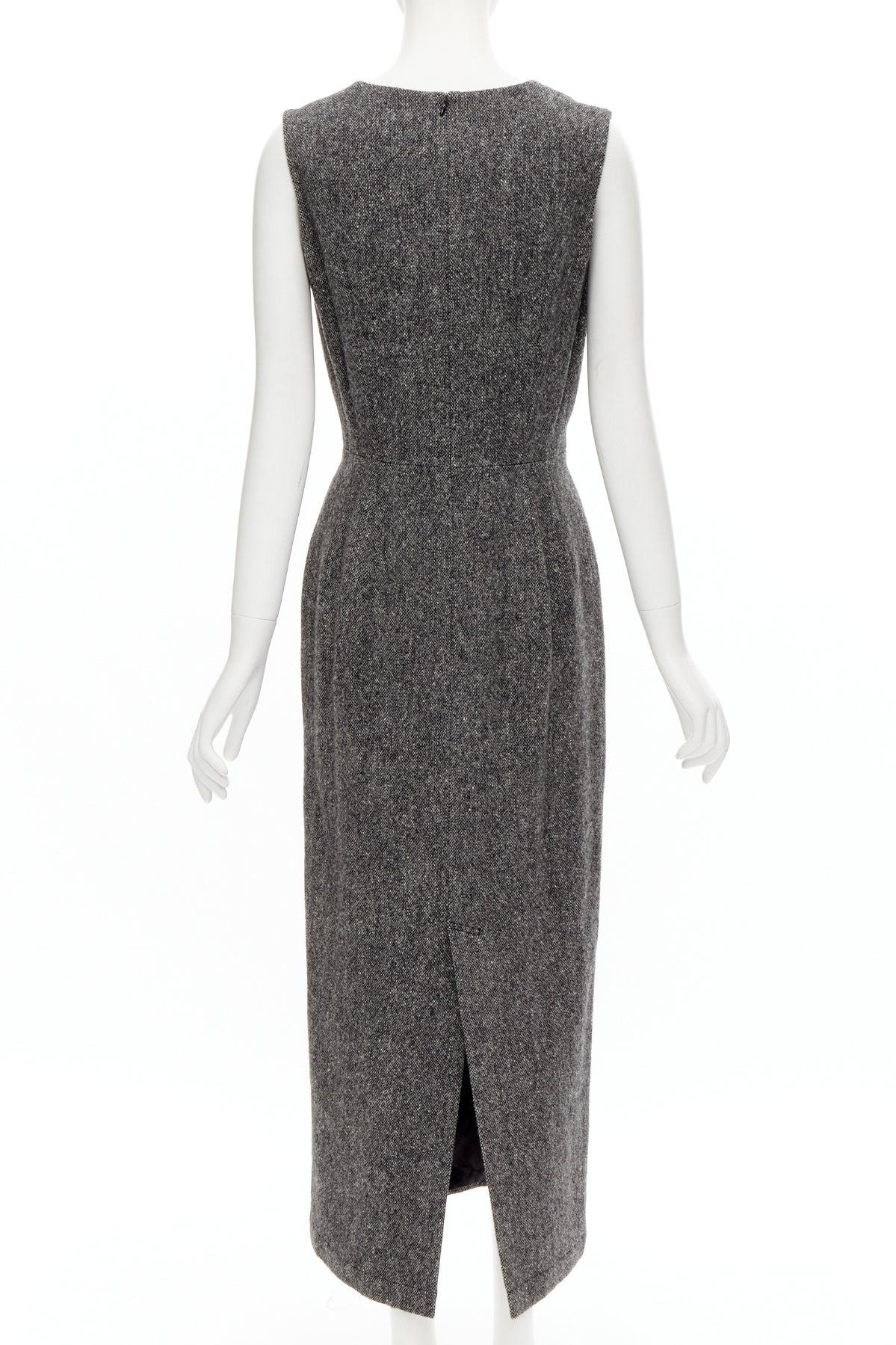 raro JUNYA WATANABE 1999 Vintage gris tweed convertible blazer vestido look S en venta 5