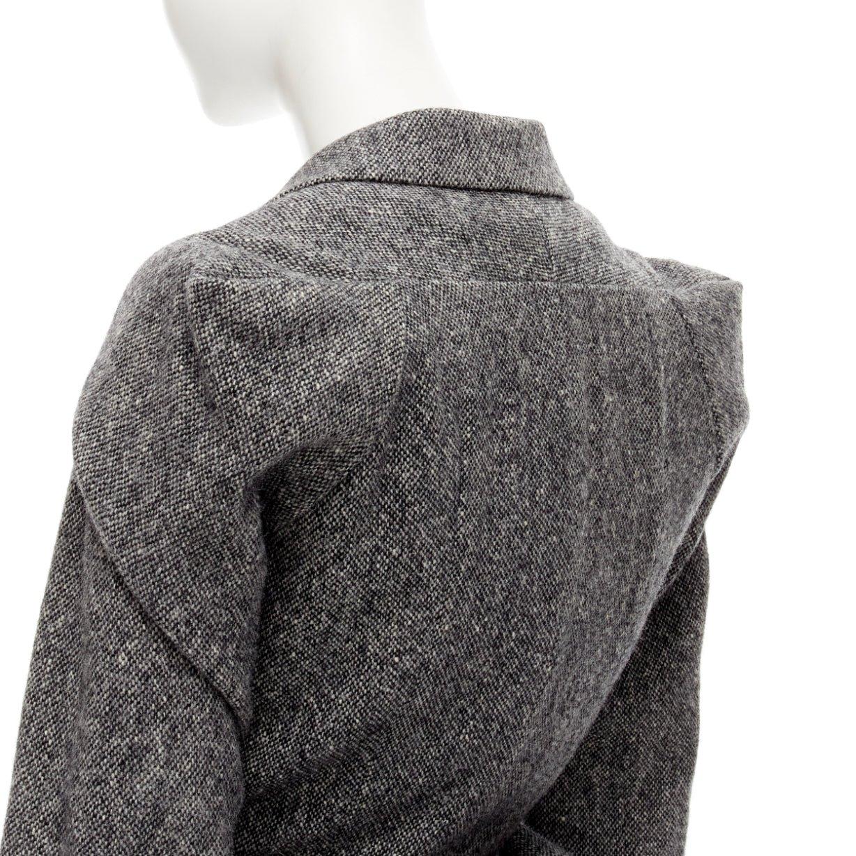 raro JUNYA WATANABE 1999 Vintage gris tweed convertible blazer vestido look S en venta 7