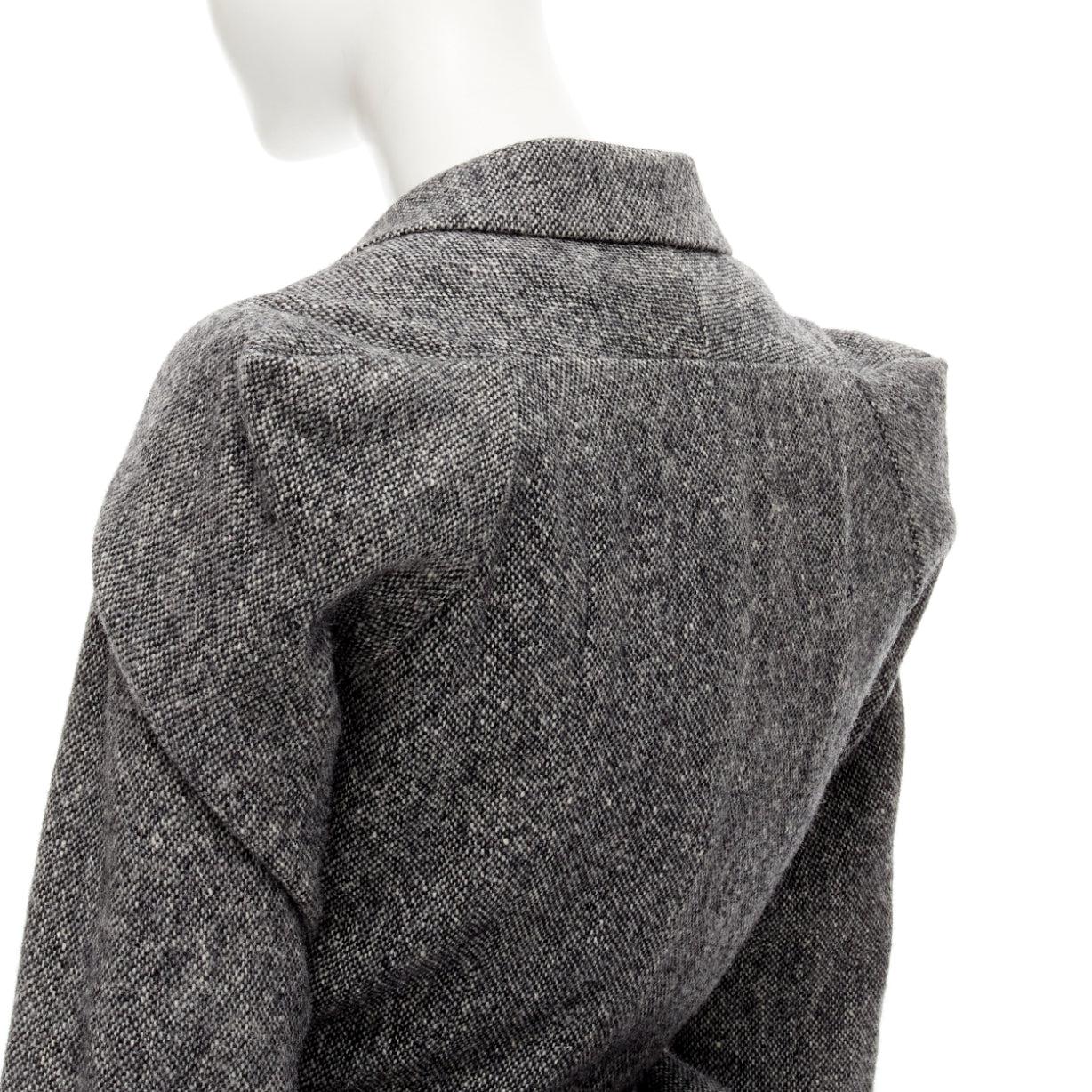 rare JUNYA WATANABE 1999 Vintage grey tweed convertible blazer dress look S For Sale 8
