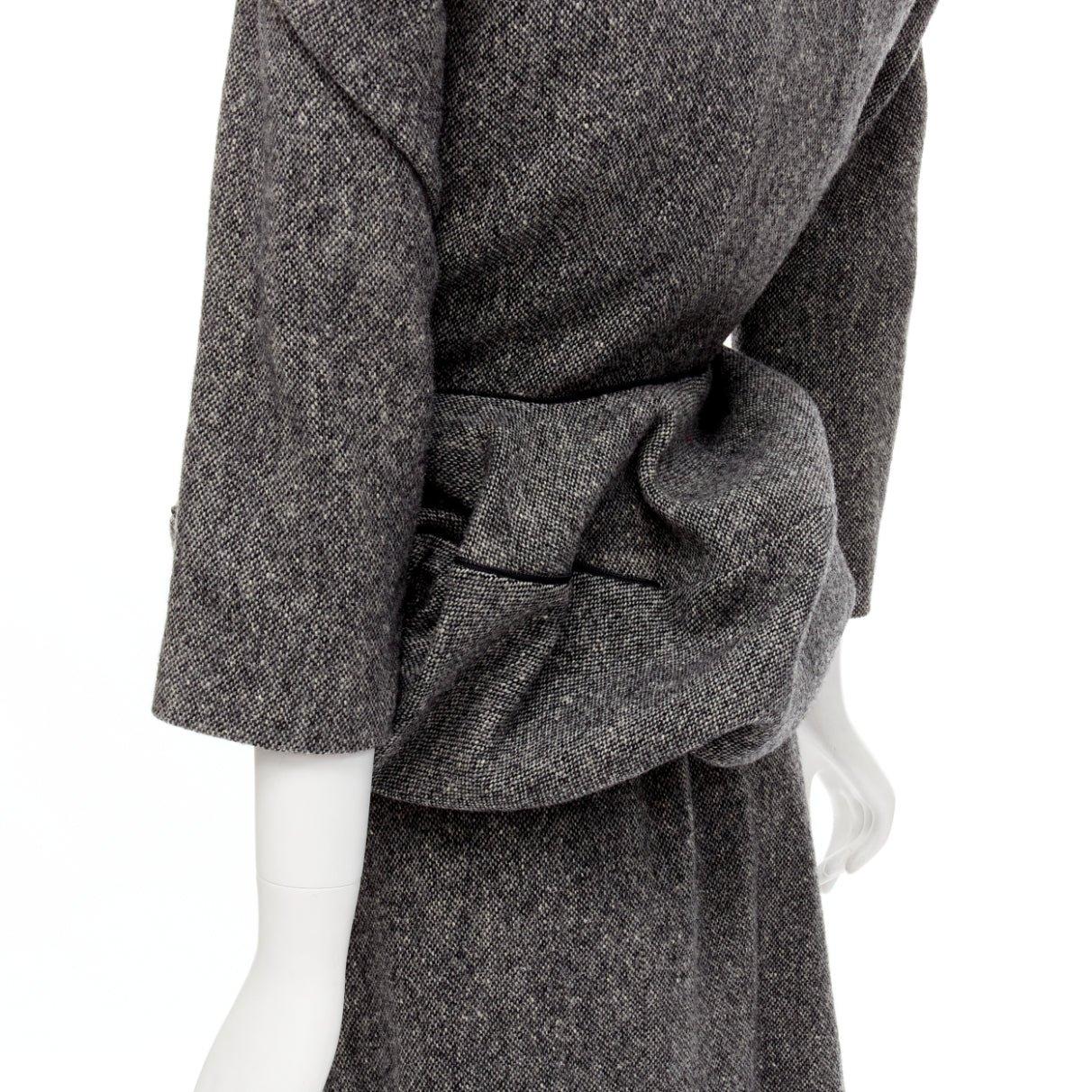 raro JUNYA WATANABE 1999 Vintage gris tweed convertible blazer vestido look S en venta 8