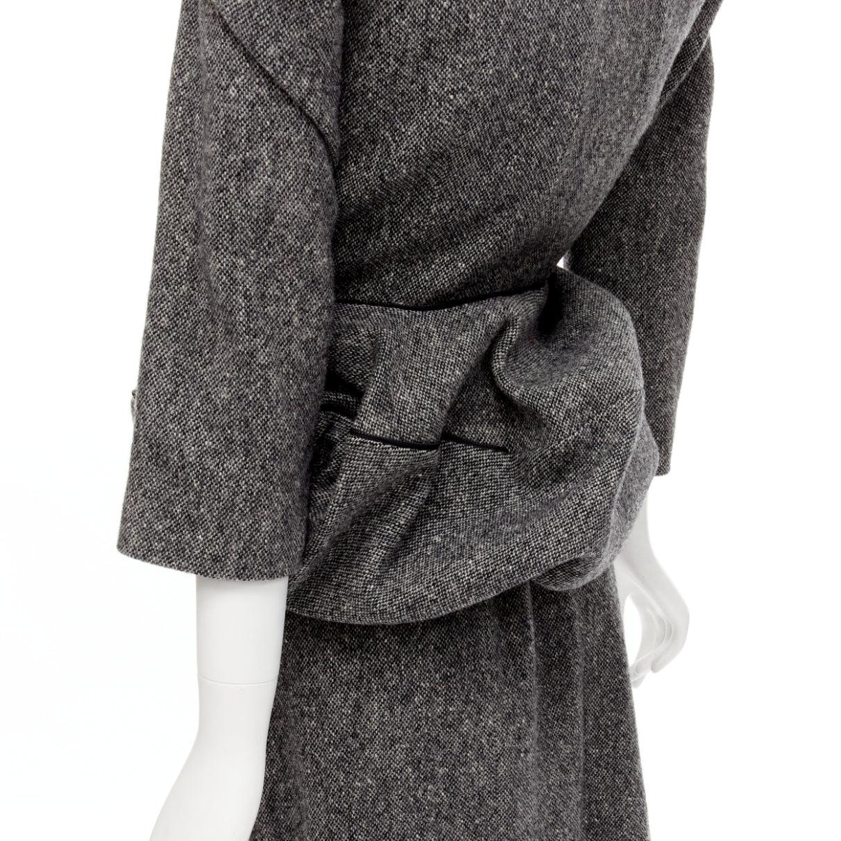 rare JUNYA WATANABE 1999 Vintage grey tweed convertible blazer dress look S For Sale 9