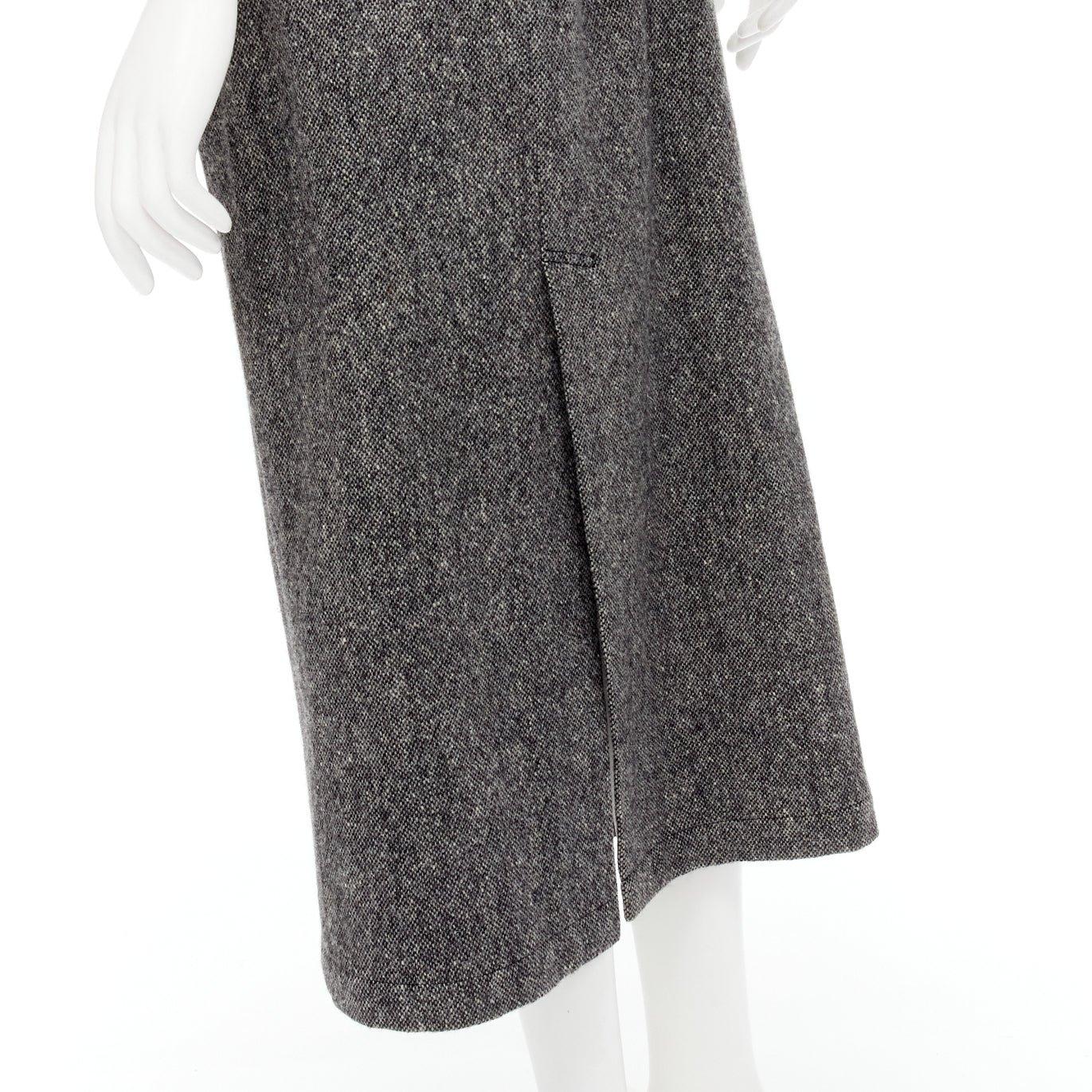 raro JUNYA WATANABE 1999 Vintage gris tweed convertible blazer vestido look S en venta 9