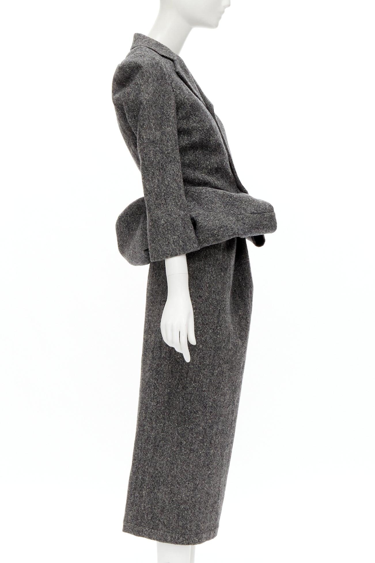 raro JUNYA WATANABE 1999 Vintage gris tweed convertible blazer vestido look S en Excelente estado para la venta en Hong Kong, NT