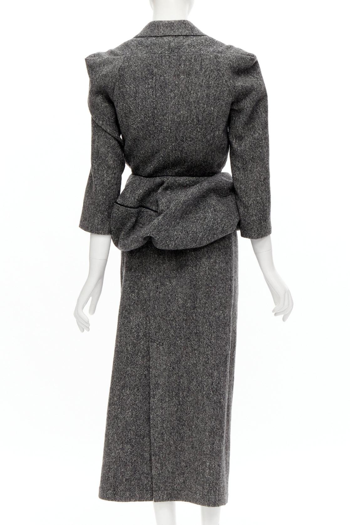 Women's rare JUNYA WATANABE 1999 Vintage grey tweed convertible blazer dress look S For Sale