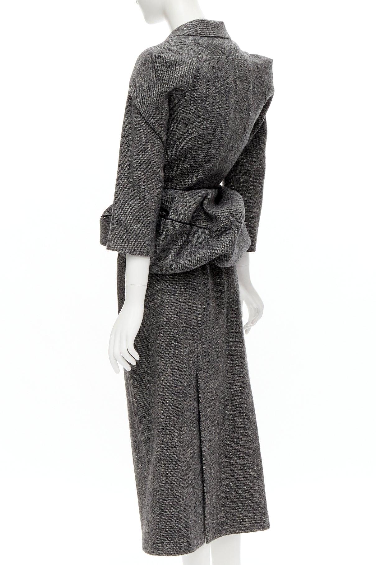 raro JUNYA WATANABE 1999 Vintage gris tweed convertible blazer vestido look S en venta 1