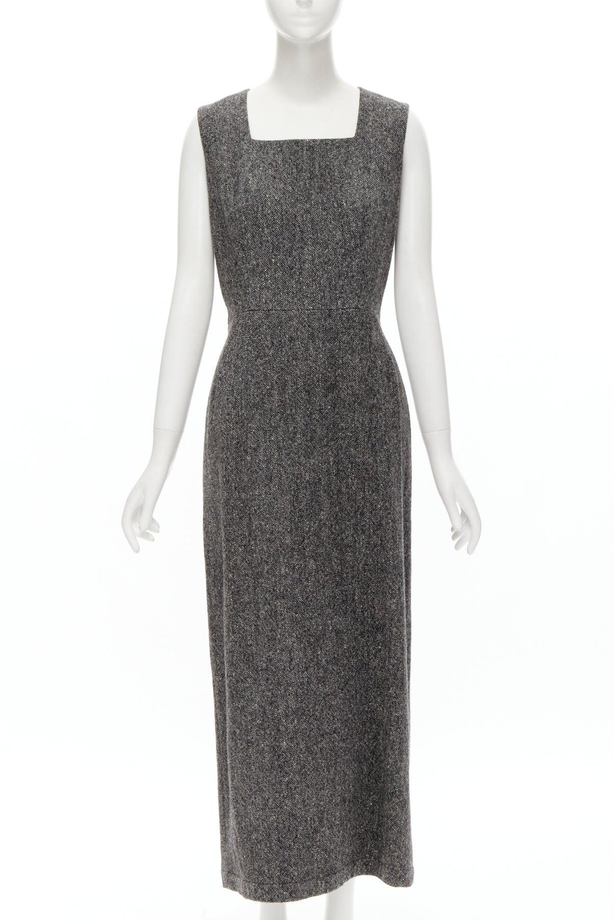 raro JUNYA WATANABE 1999 Vintage gris tweed convertible blazer vestido look S en venta 2