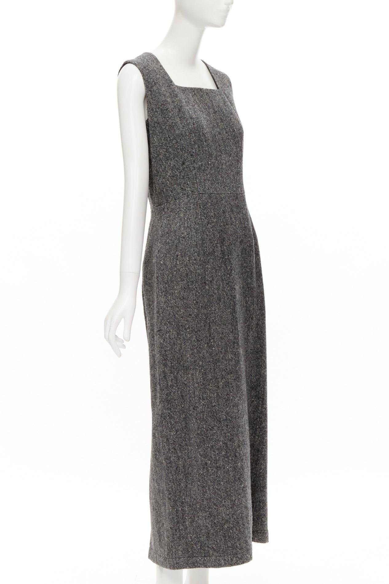 rare JUNYA WATANABE 1999 Vintage grey tweed convertible blazer dress look S For Sale 3