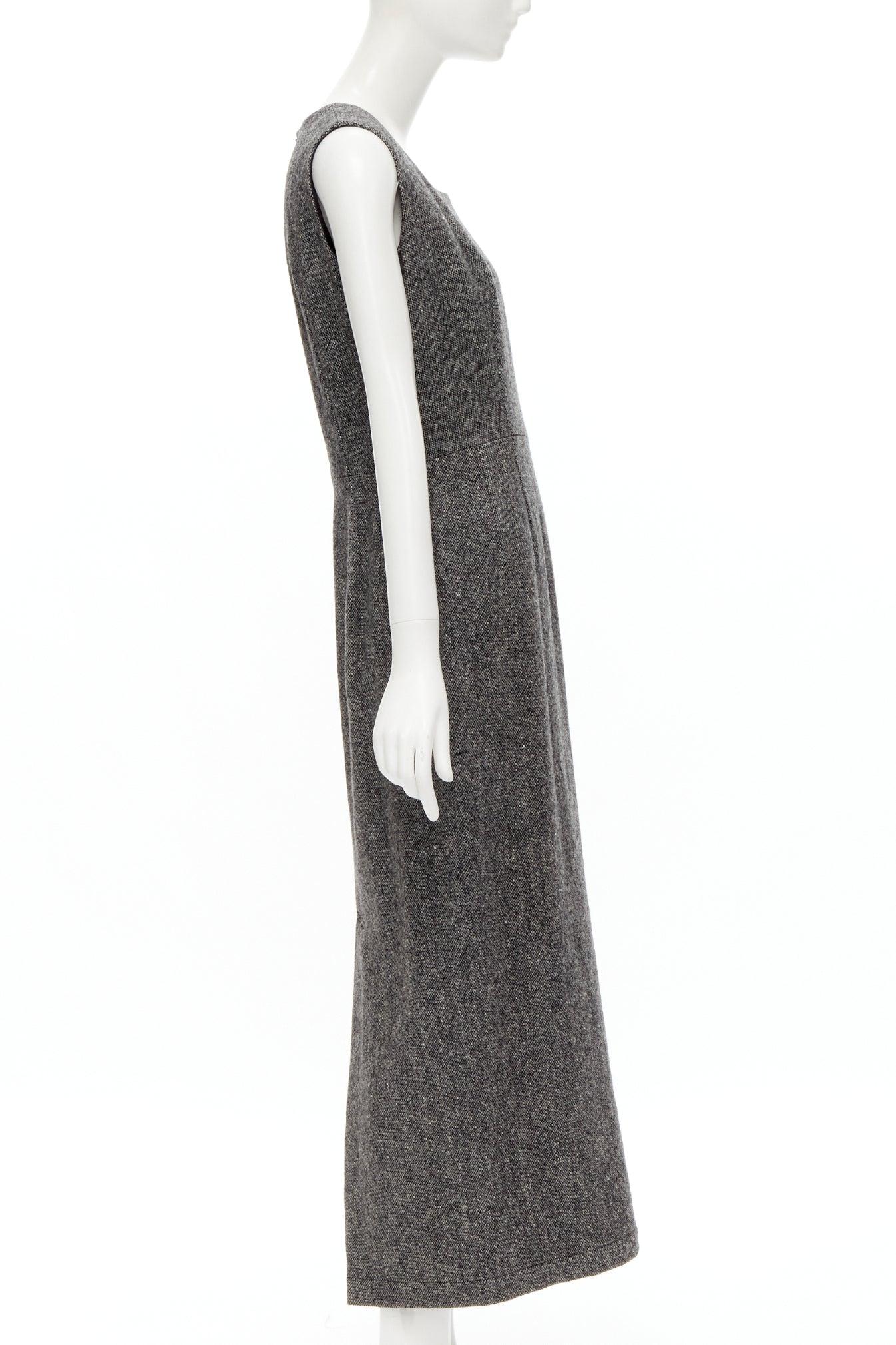 raro JUNYA WATANABE 1999 Vintage gris tweed convertible blazer vestido look S en venta 4