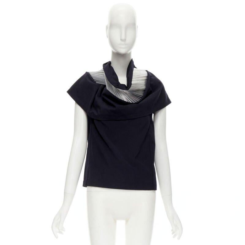 rare JUNYA WATANABE Vintage 1998 Runway silver architectural metal collar top S For Sale 7
