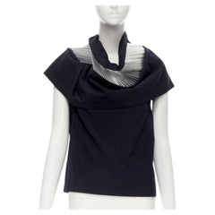 rare JUNYA WATANABE Vintage 1998 Runway silver architectural metal collar top S
