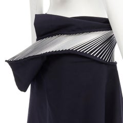 rare JUNYA WATANABE Vintage 1998 Runway silver architectural metal midi skirt