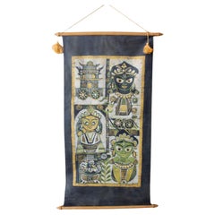 Rare K. Laxma Goud Batik. Indian Fine Art. Padma Shri. Early Mid Century Modern