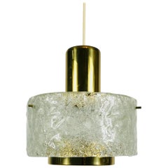 Seltener kreisförmiger Kaiser-Leuchten-Kronleuchter aus Kristall-Eisglas aus der Jahrhundertmitte, 1960er Jahre