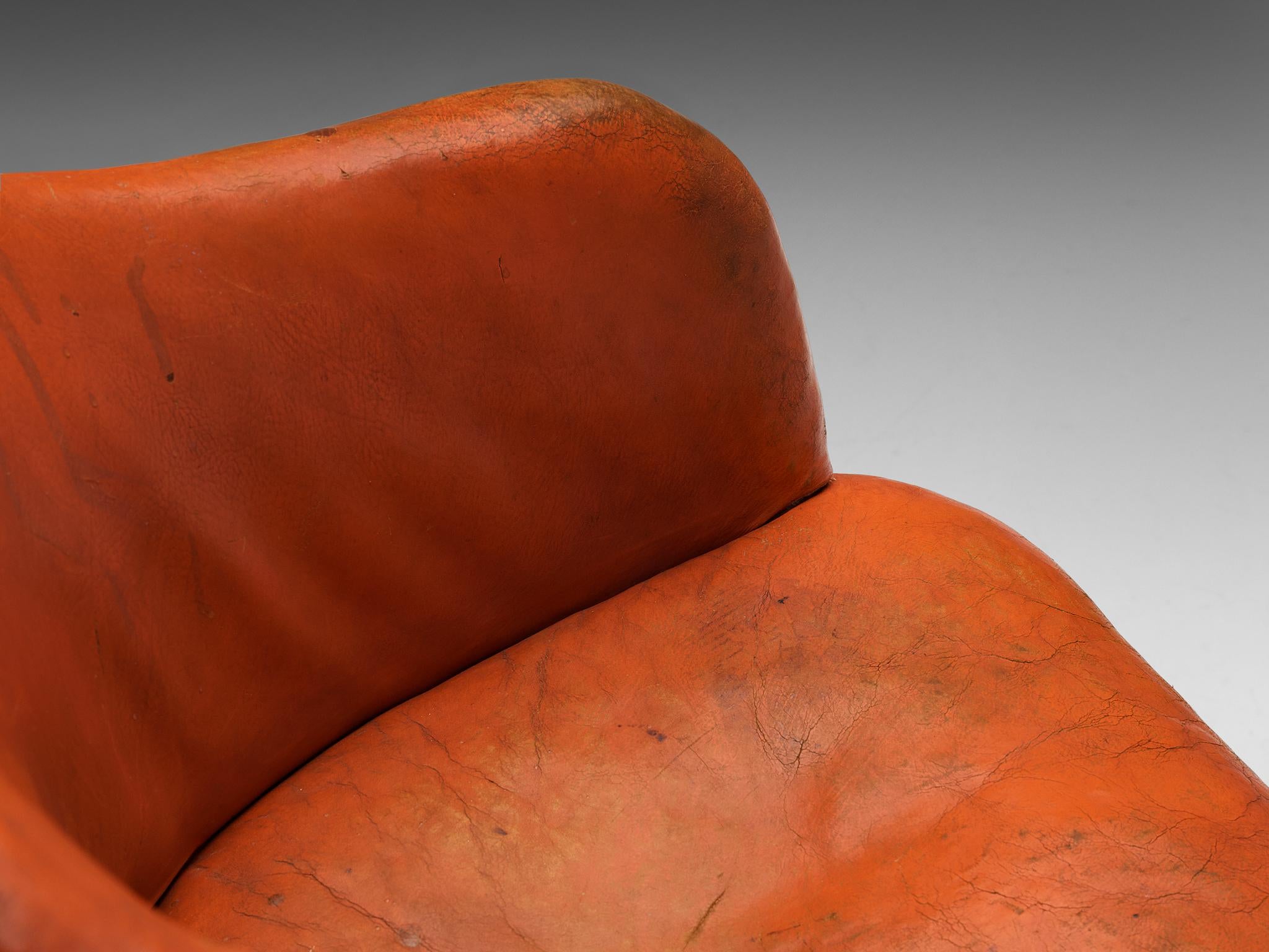 Seltener Kaj Gottlob Sessel in original rotem Leder und Stahl im Angebot 2