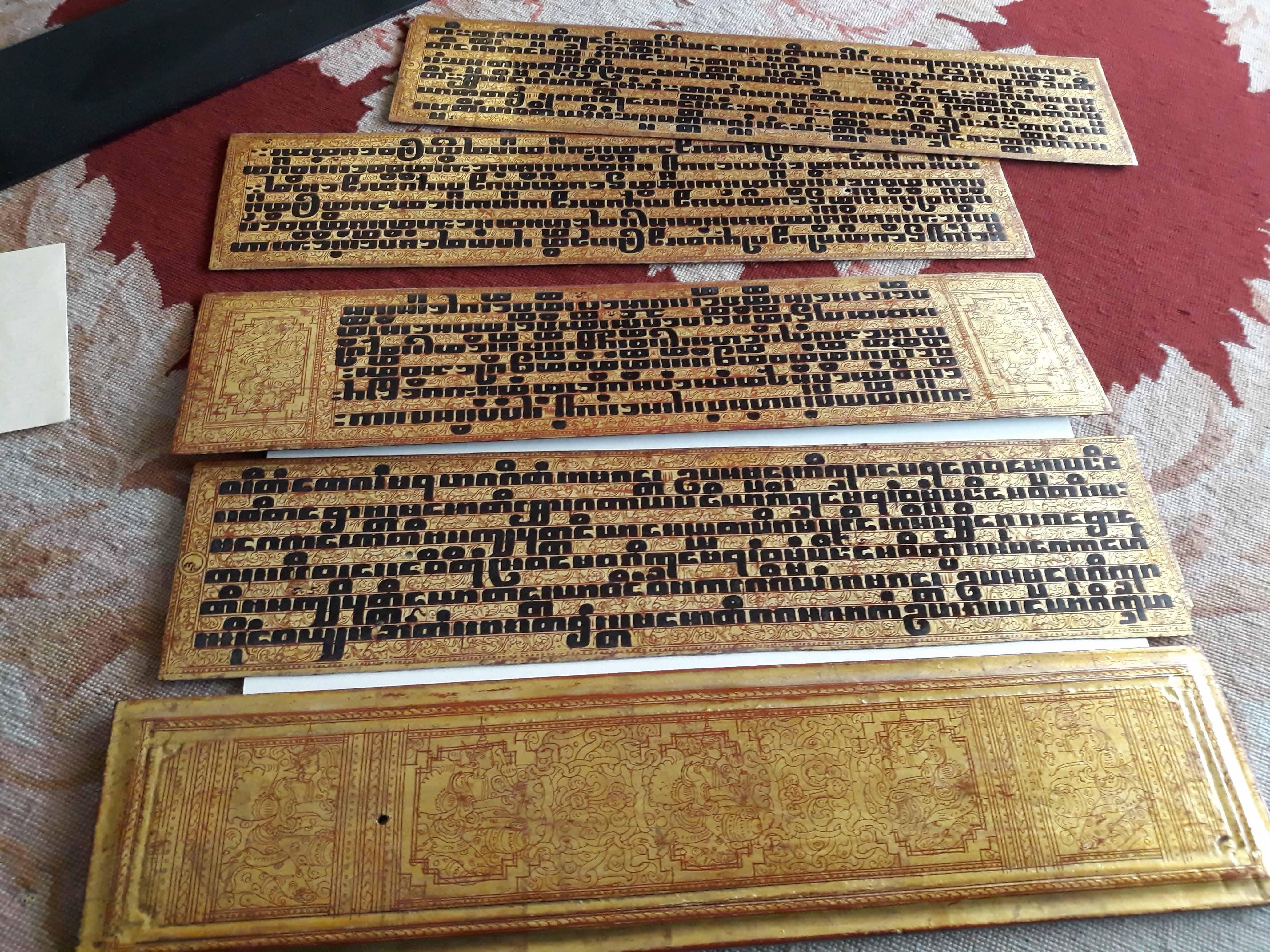 Wood Rare Kamawa-sa Burmese Manuscript, 16 Plates For Sale