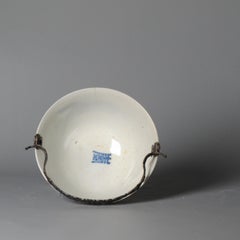 Rare Kangxi Period Chinese Porcelain Bowl Shou with Silver Handle Marked