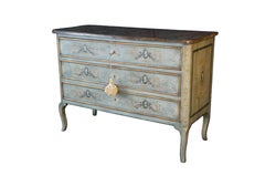 Rare Karges French Provincial Artist Signed Cherry Chest Faux Marble Top Commode