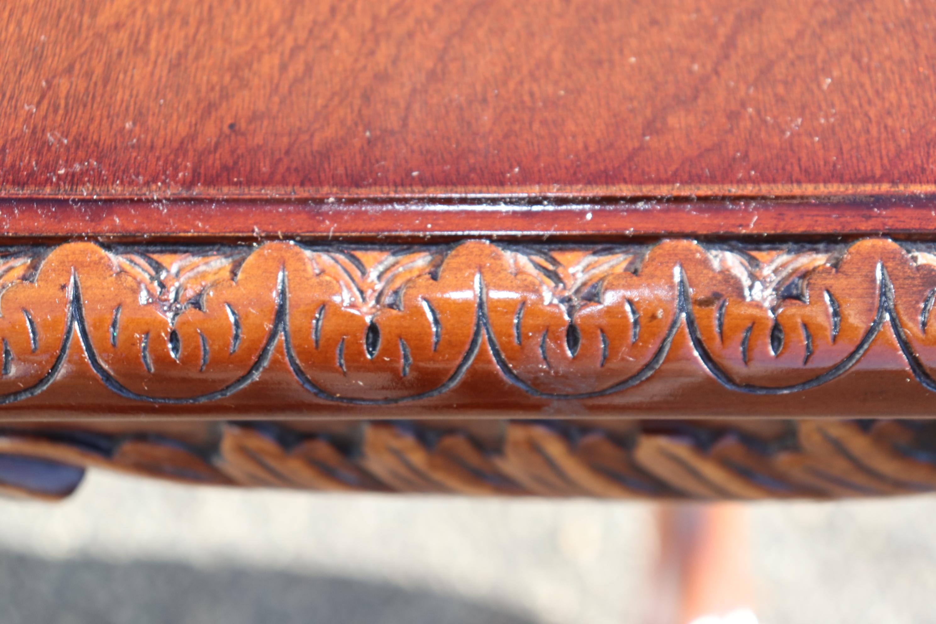 Rare Karges Mahogany Triple Pedestal Chippendale Ball and Claw Dining Table 12