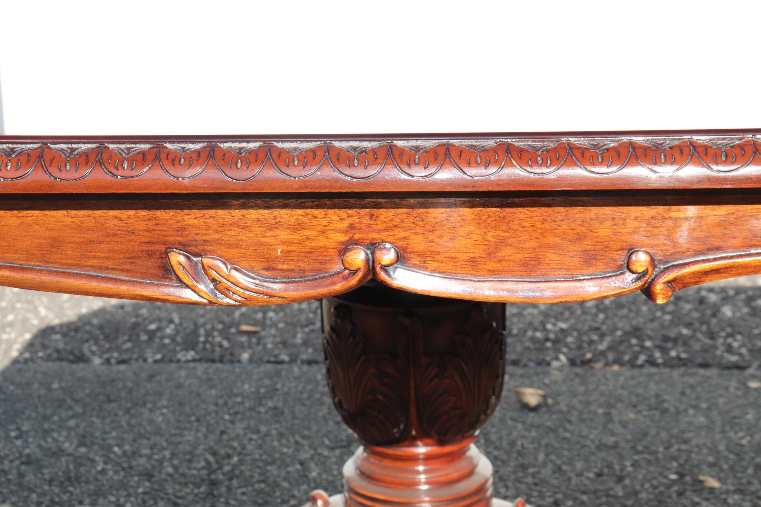 Rare Karges Mahogany Triple Pedestal Chippendale Ball and Claw Dining Table 4