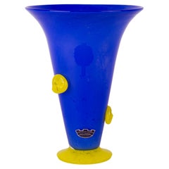 Rare Karin Hammar for Stockholms Glasbruk Vase, Sweden Art Glass, Glows in UV