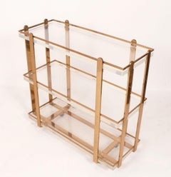 Raro carrello da bar o da portata in lucite e bronzo di Karl Springer