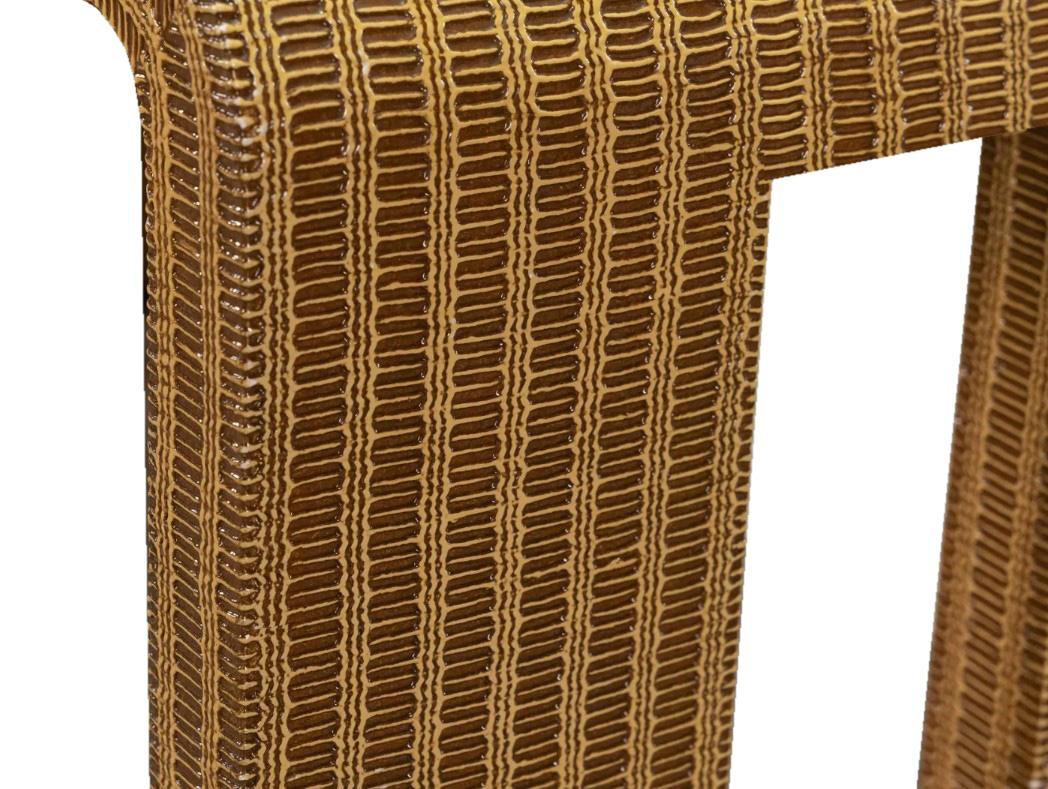 Modern Rare Karl Springer Coffee Table in Lacquered Raffia