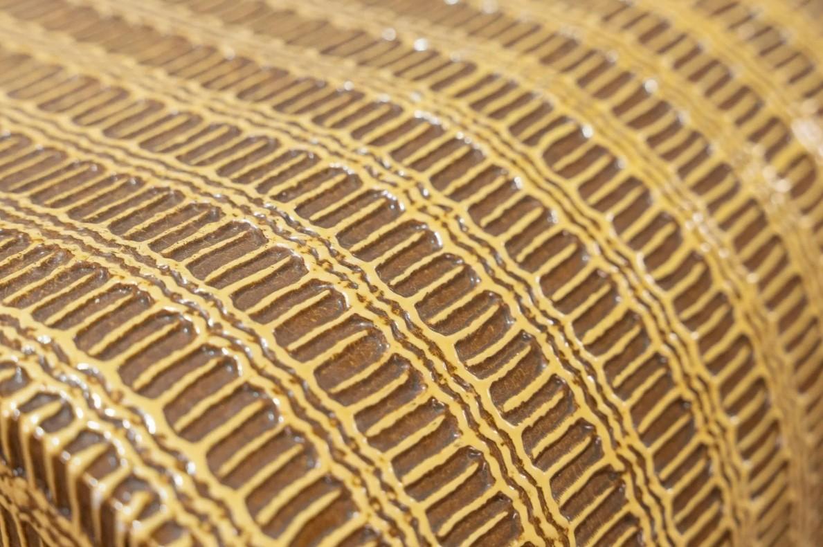 American Rare Karl Springer Coffee Table in Lacquered Raffia
