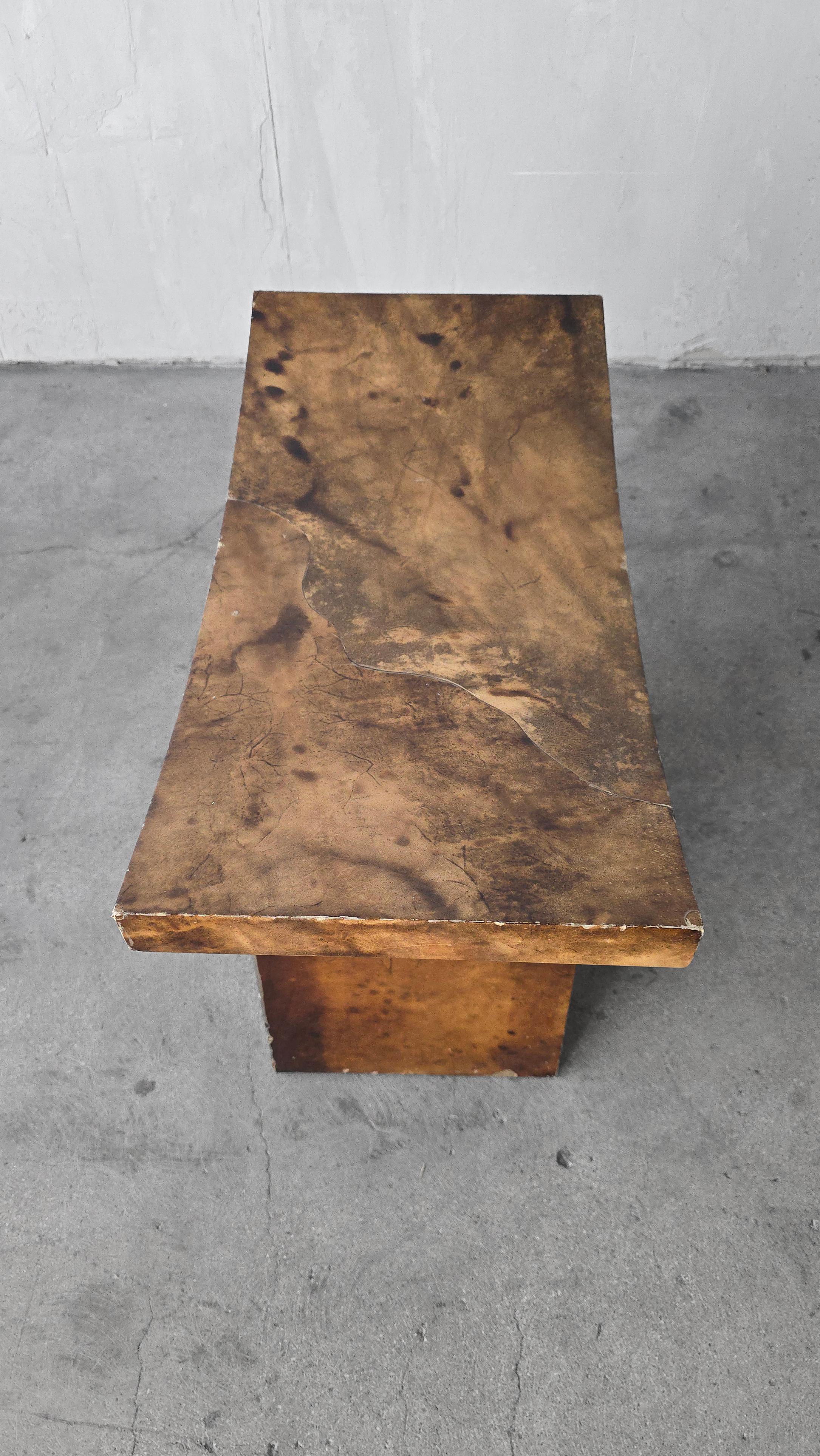 RARE Tabouret en peau de chèvre laqué Karl Springer État moyen - En vente à Las Vegas, NV