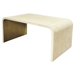 Style of Karl Springer Natural Shagreen Waterfall Coffee Table, 1980