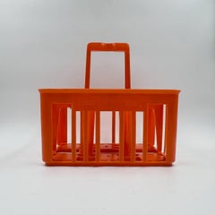 Rare Kartell Vintage Bottle Holder in Orange Plastic Made in Italy, 1960s
