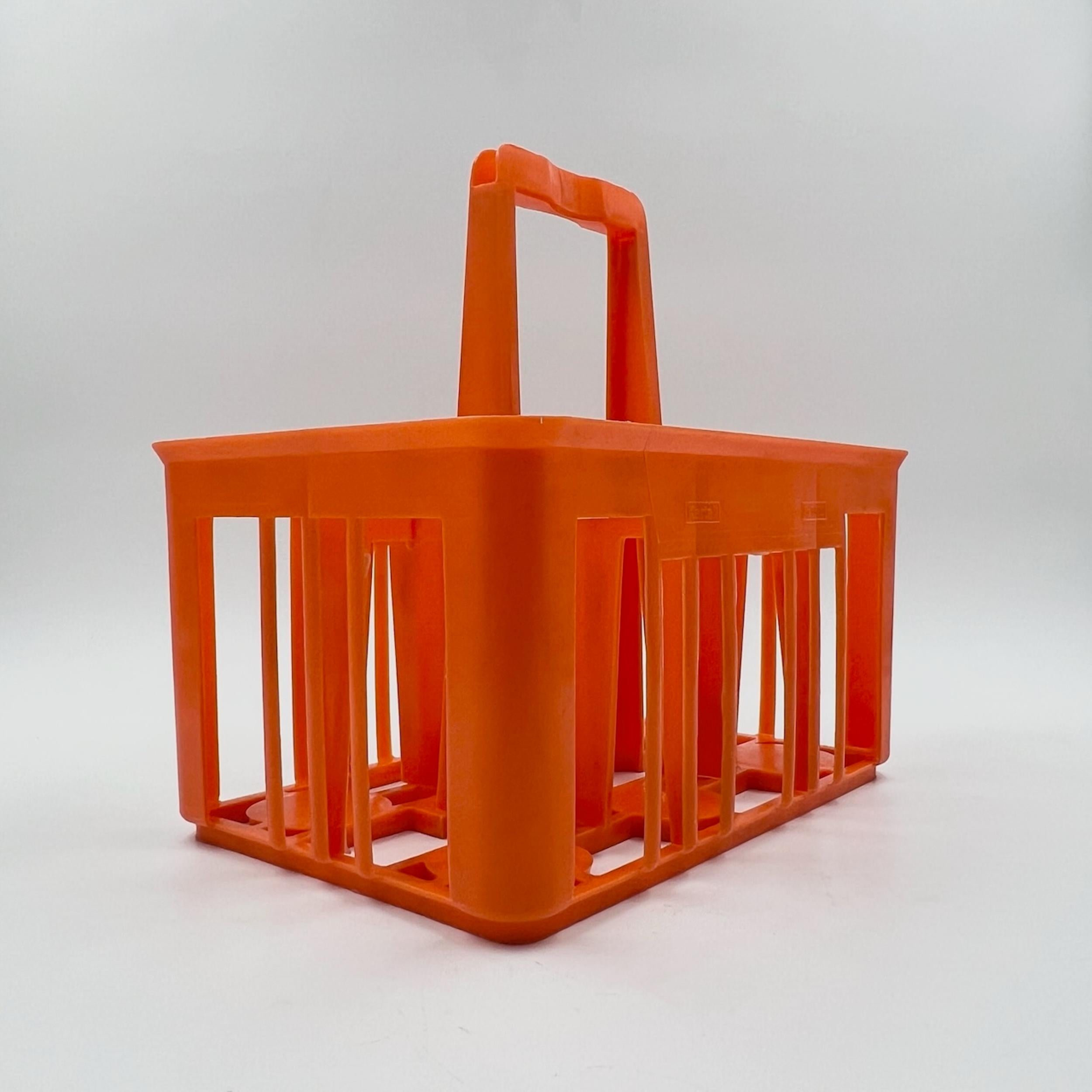Raro portabottiglie d'epoca Kartell in plastica arancione Made in Italy, anni '60 3