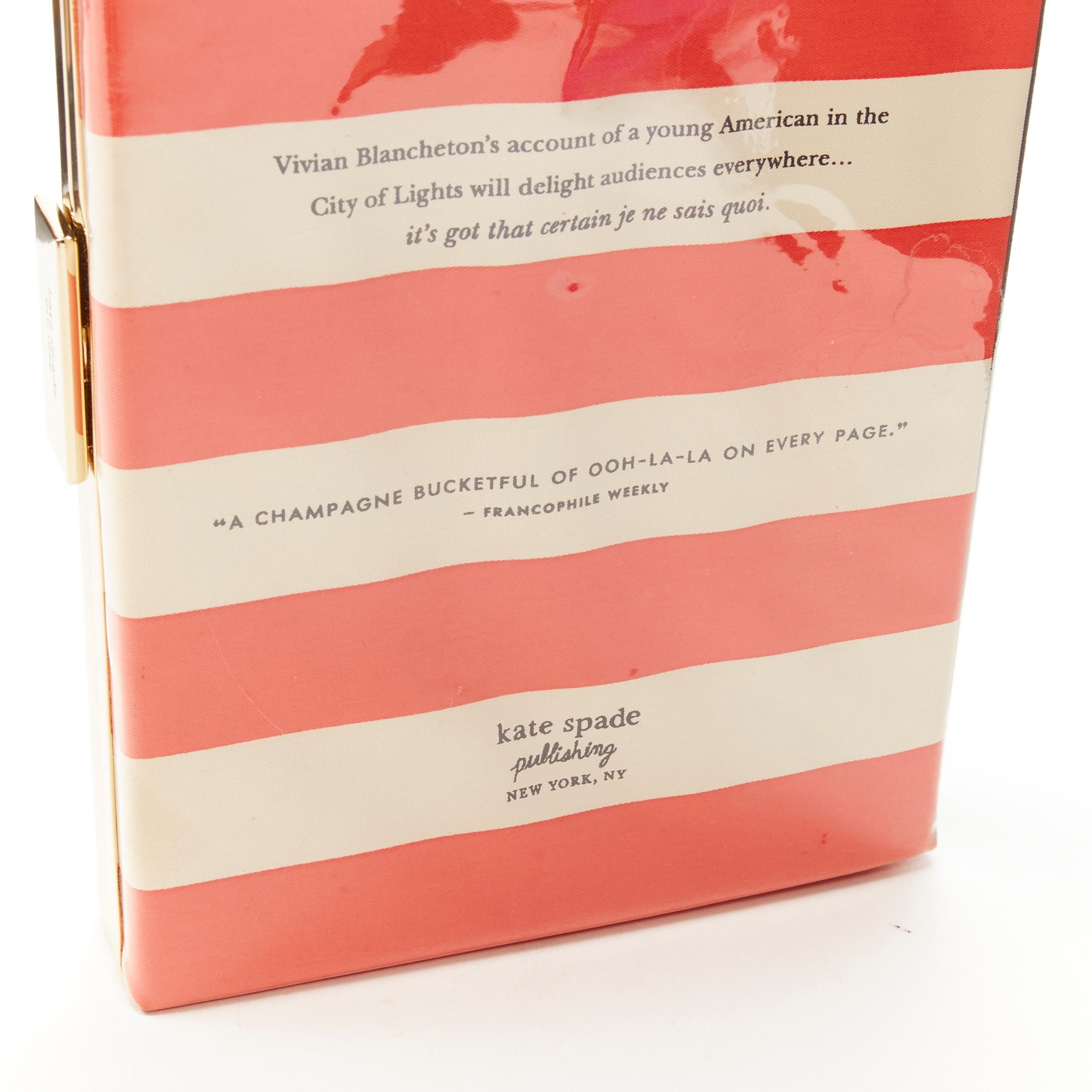 rare KATE SPADE Paris And The Single Girl Vivian Blancheton book clutch bag For Sale 4
