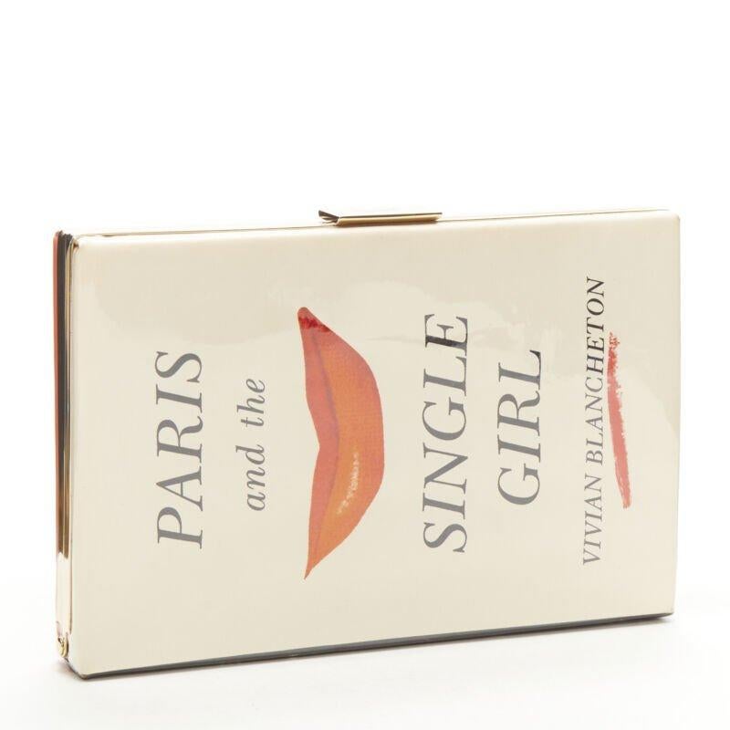 rare KATE SPADE Paris And The Single Girl Vivian Blancheton book clutch bag In Excellent Condition In Hong Kong, NT