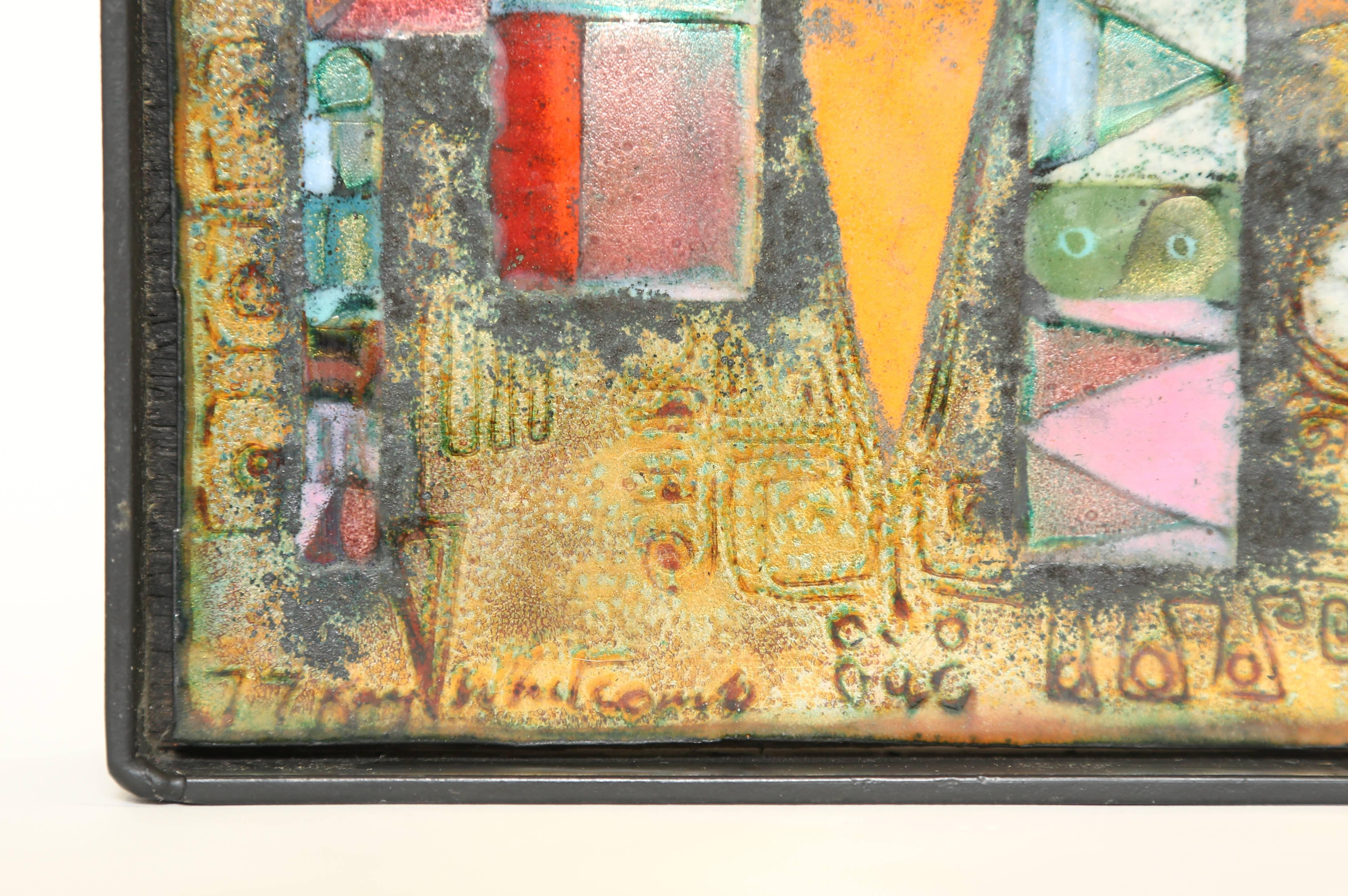 Rare Kay Whitcomb Enamel on Copper Plaque 1