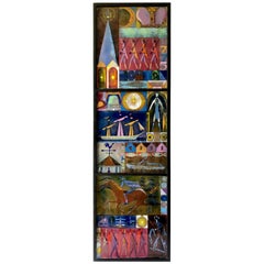 Rare Kay Whitcomb Enamel Triptych Panel Paul Reveres Midnight Ride