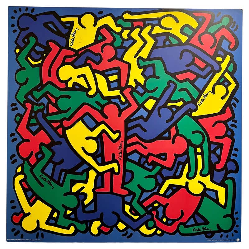 Rare Keith Haring Poster From 1986 From The State Of Keith Haring rare-keith-haring-poster-from-1986-from-the-state-of-keith-haring