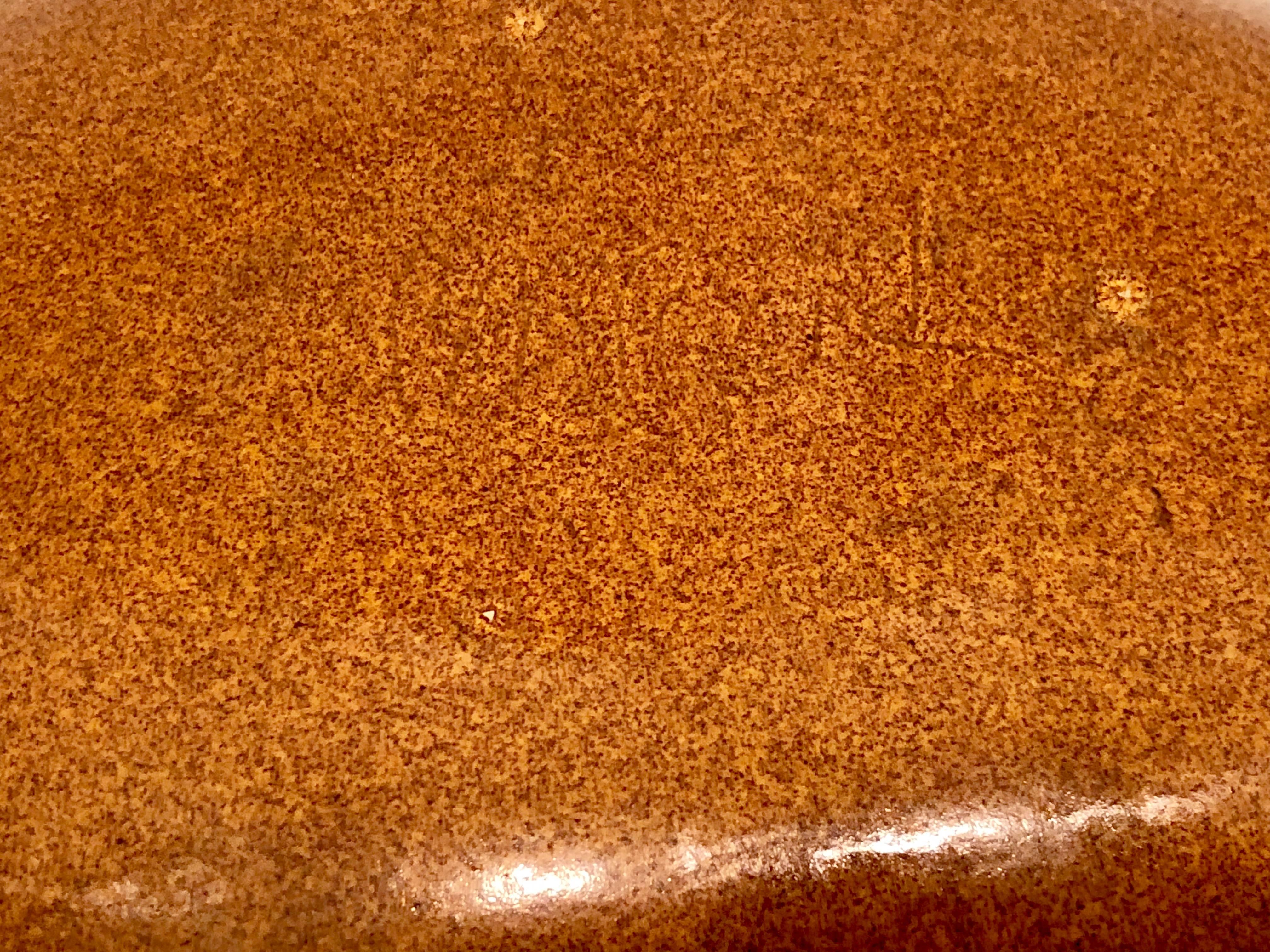 Rare Kidney Shape Ceramic Large Bowl by California Artist Barney Reid In Excellent Condition In San Diego, CA