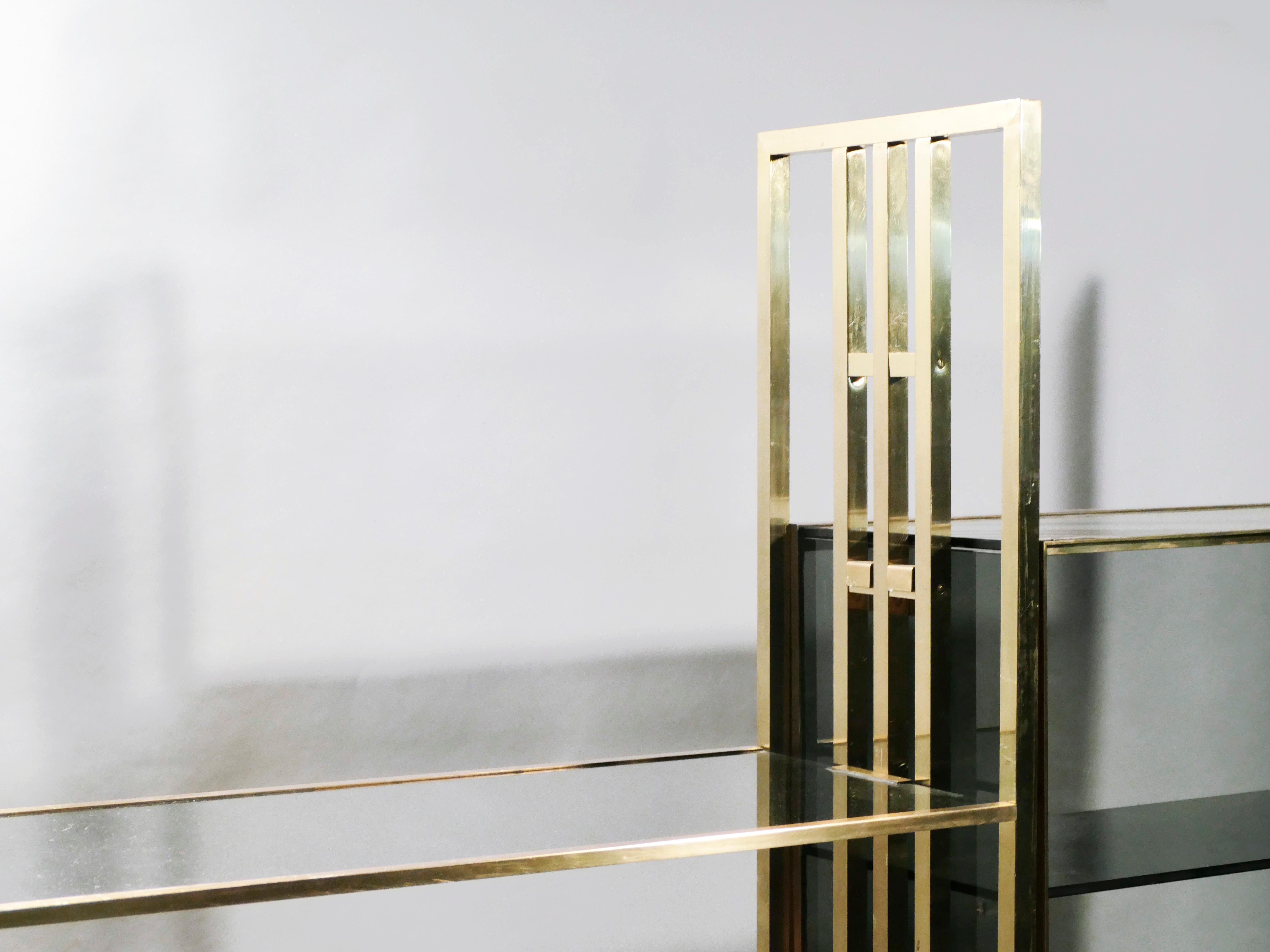 Rare Kim Moltzer French Lacquer and Brass Shelves, 1970s For Sale 7