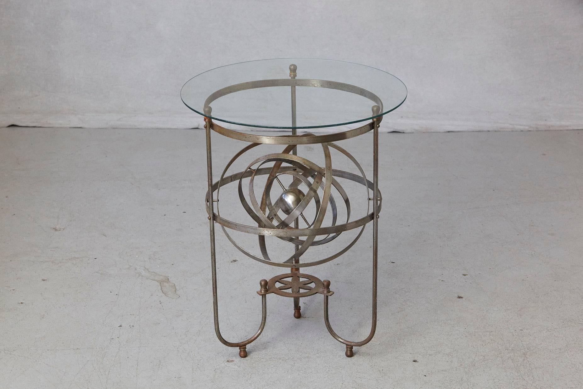20th Century Rare Kinetic Side Table with Revolving Orbital Motion, England, 1930s