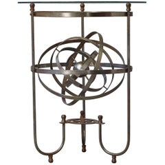 Rare Kinetic Side Table with Revolving Orbital Motion, England, 1930s