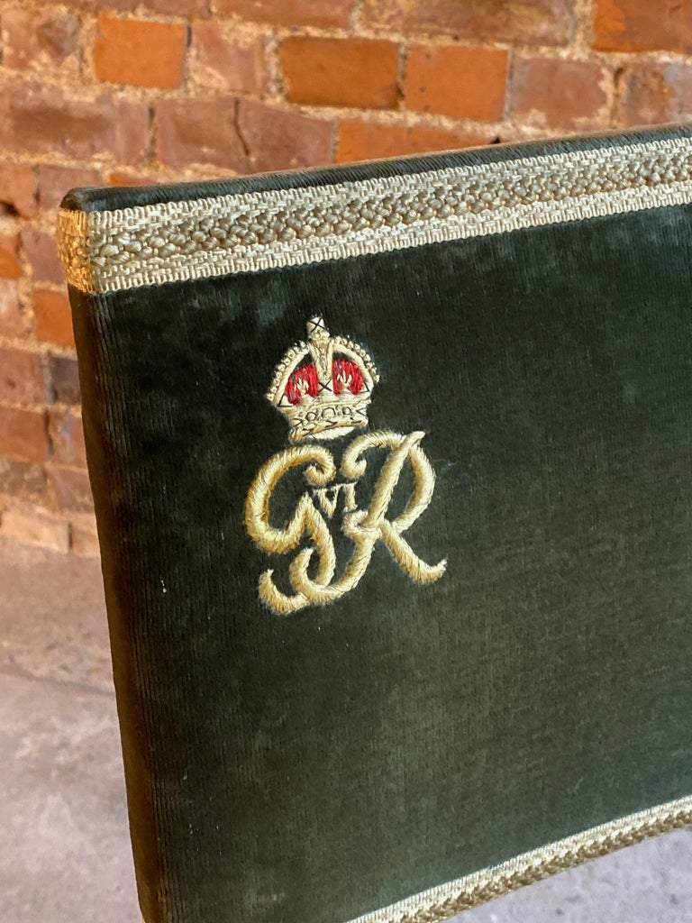 Rare King VI Coronation Chair and Stool 1937 GRVI W Hands and