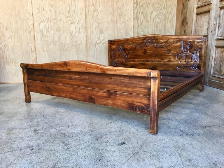 Rare KingSize Antique Hawaiian Koawood Marriage Bed at 1stDibs