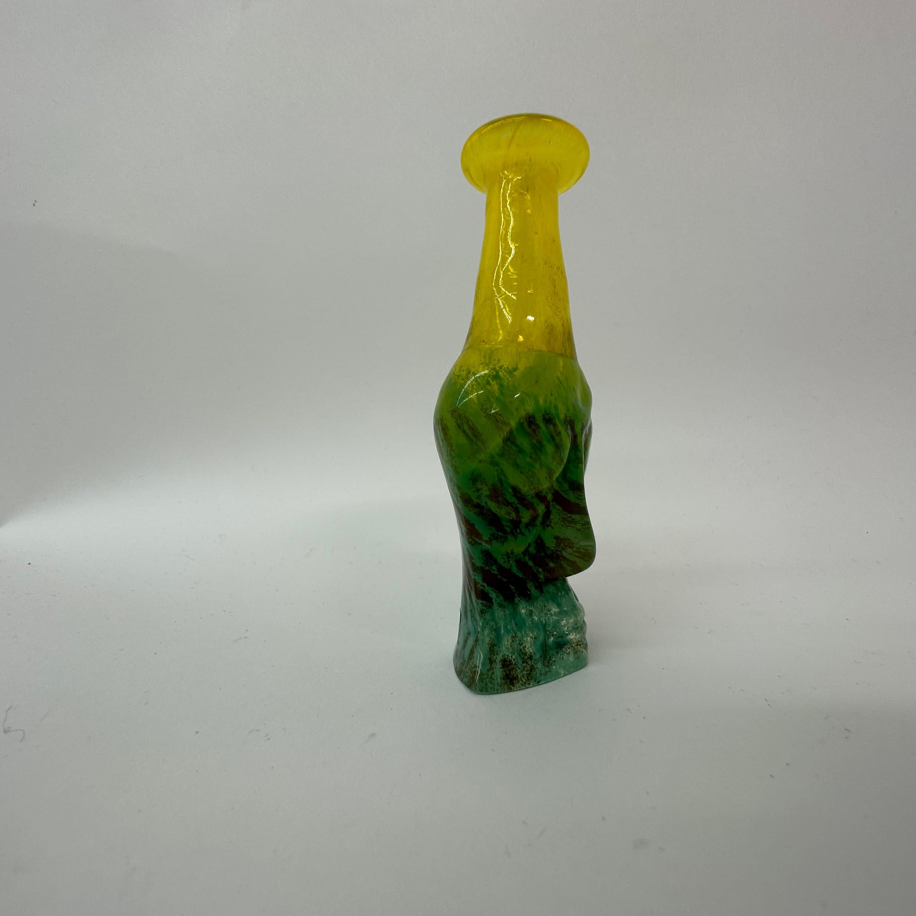 Swedish Rare Kjell Engman for Kosta Boda Sweden miniature Rio face vase For Sale
