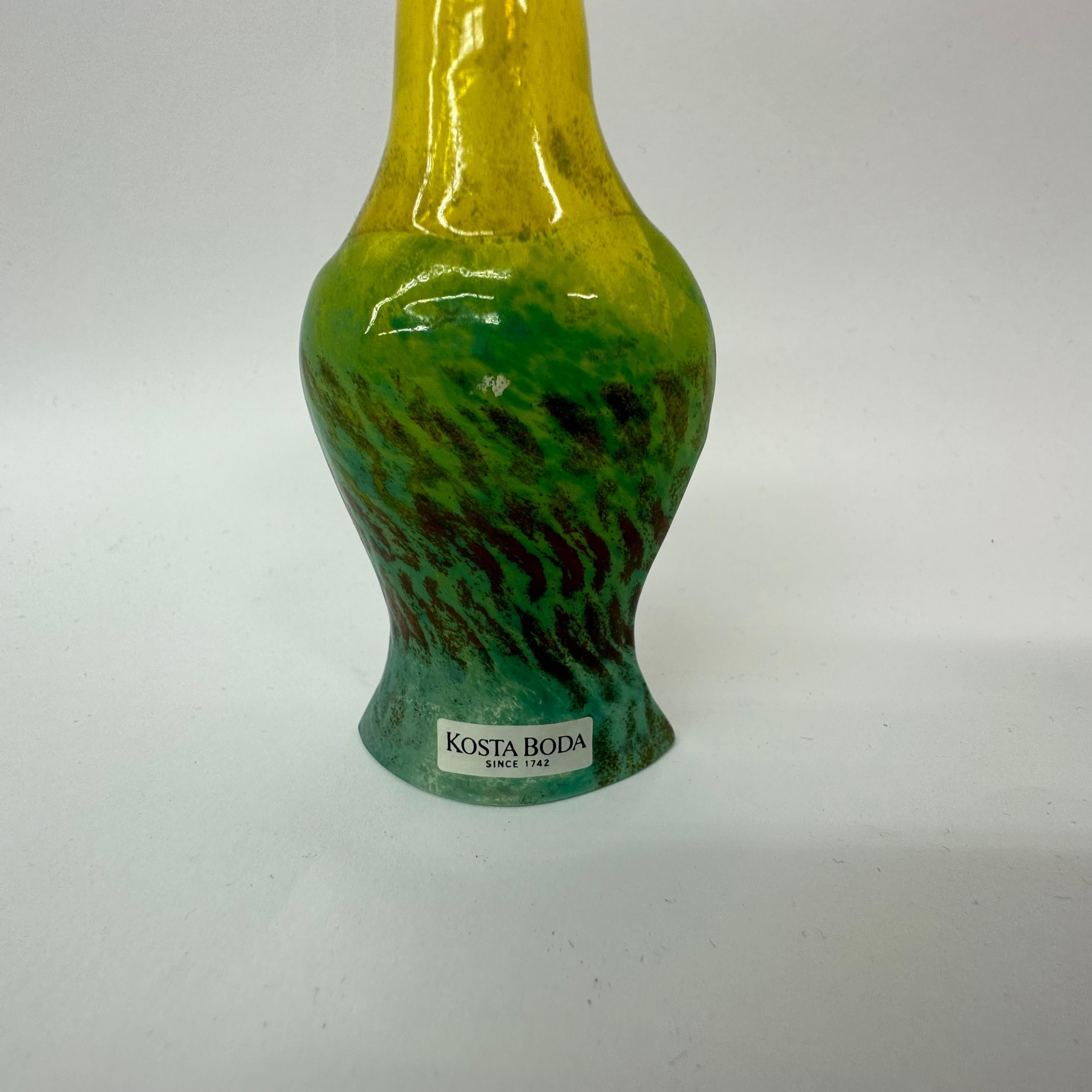 Rare Kjell Engman for Kosta Boda Sweden miniature Rio face vase For Sale 1