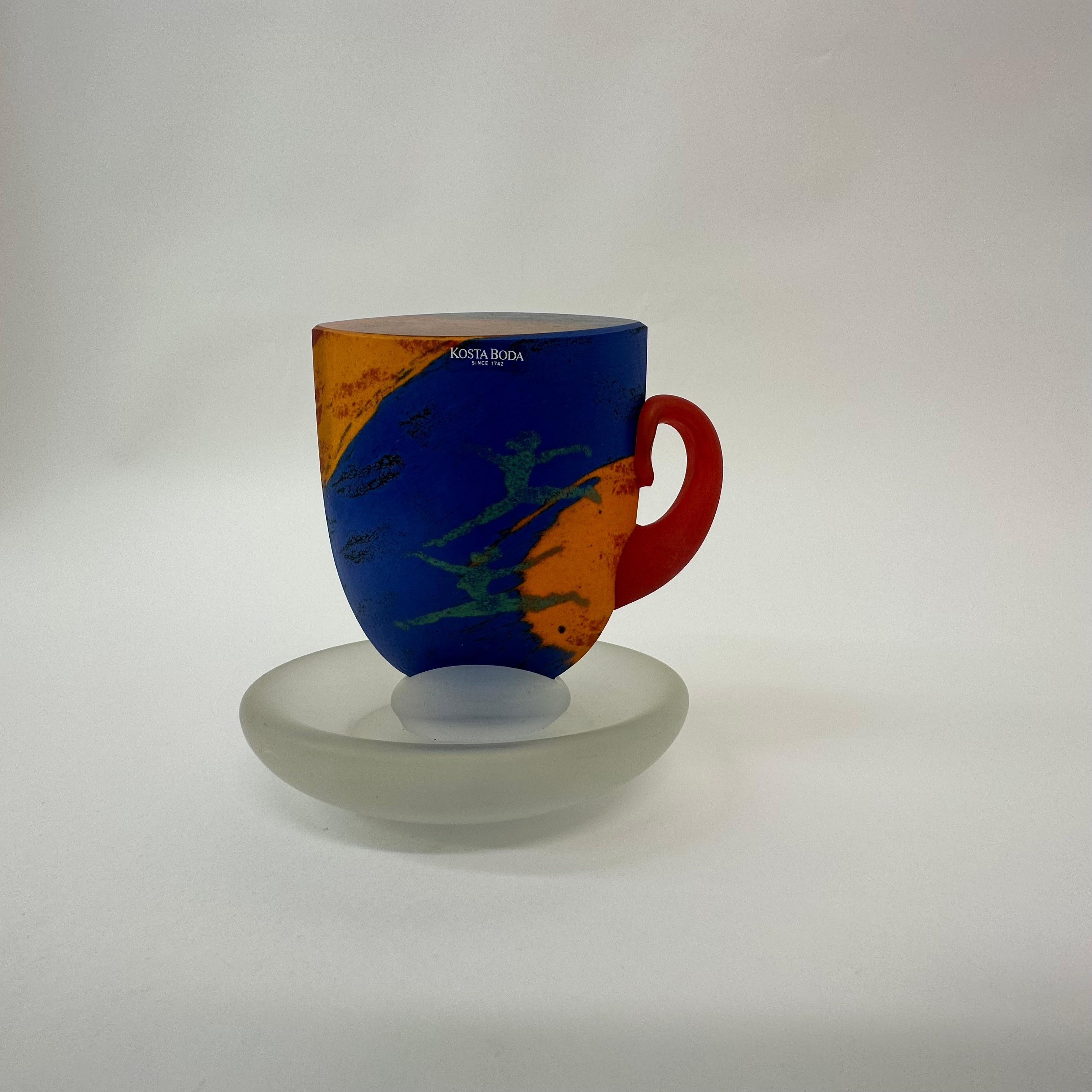 Rare Kjell Engman for Kosta Boda Sweden teacup , 1980’s In Good Condition For Sale In Delft, NL