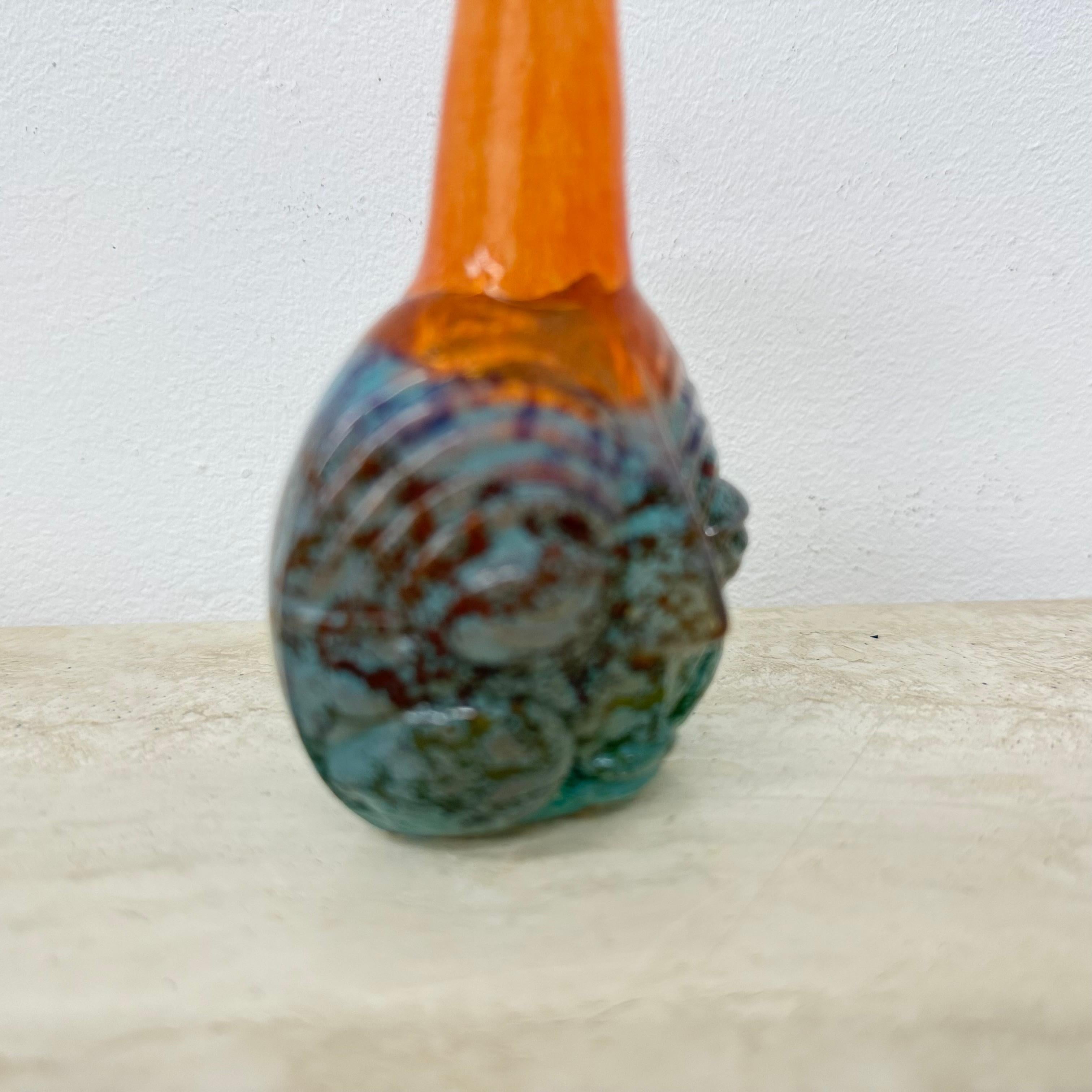 Rare Kjell Engman for Kosta Boda Sweden vase Rio face glass miniature vase For Sale 1