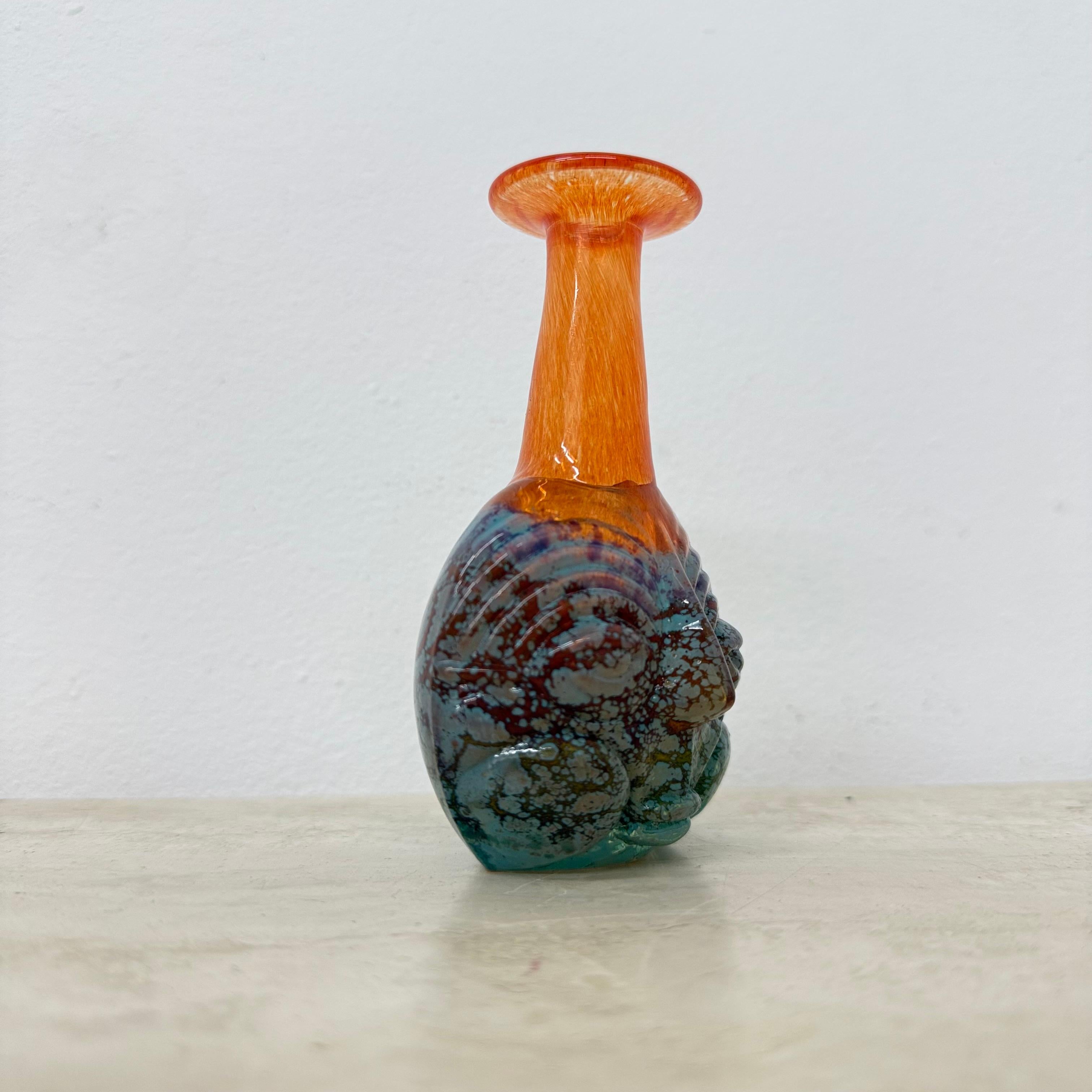 Rare Kjell Engman for Kosta Boda Sweden vase Rio face glass miniature vase For Sale 2